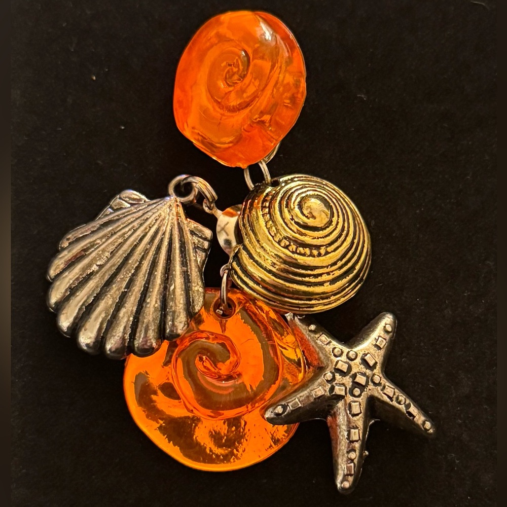 VTG Gorgeous Shell Starfish Earrings - Picture 6 of 8
